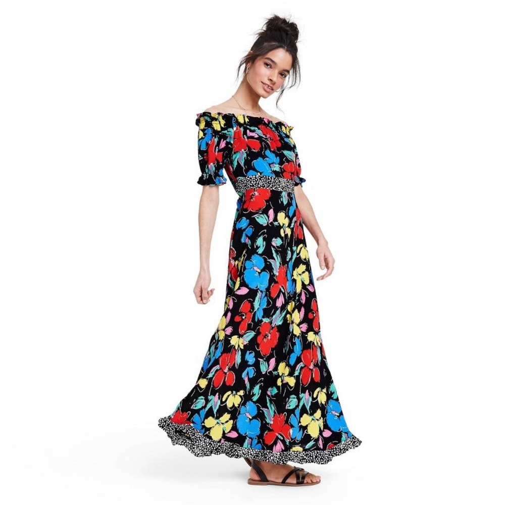 NWT RIXO Target flowy puff sleeve maxi dress